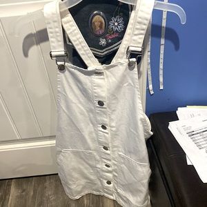 White overall dress